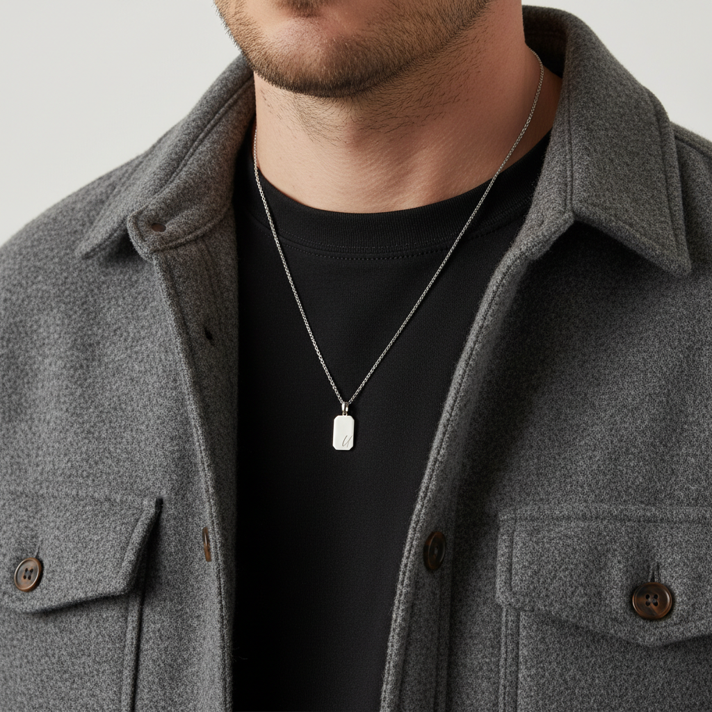 Harf Madalyon Kolye | Erkek