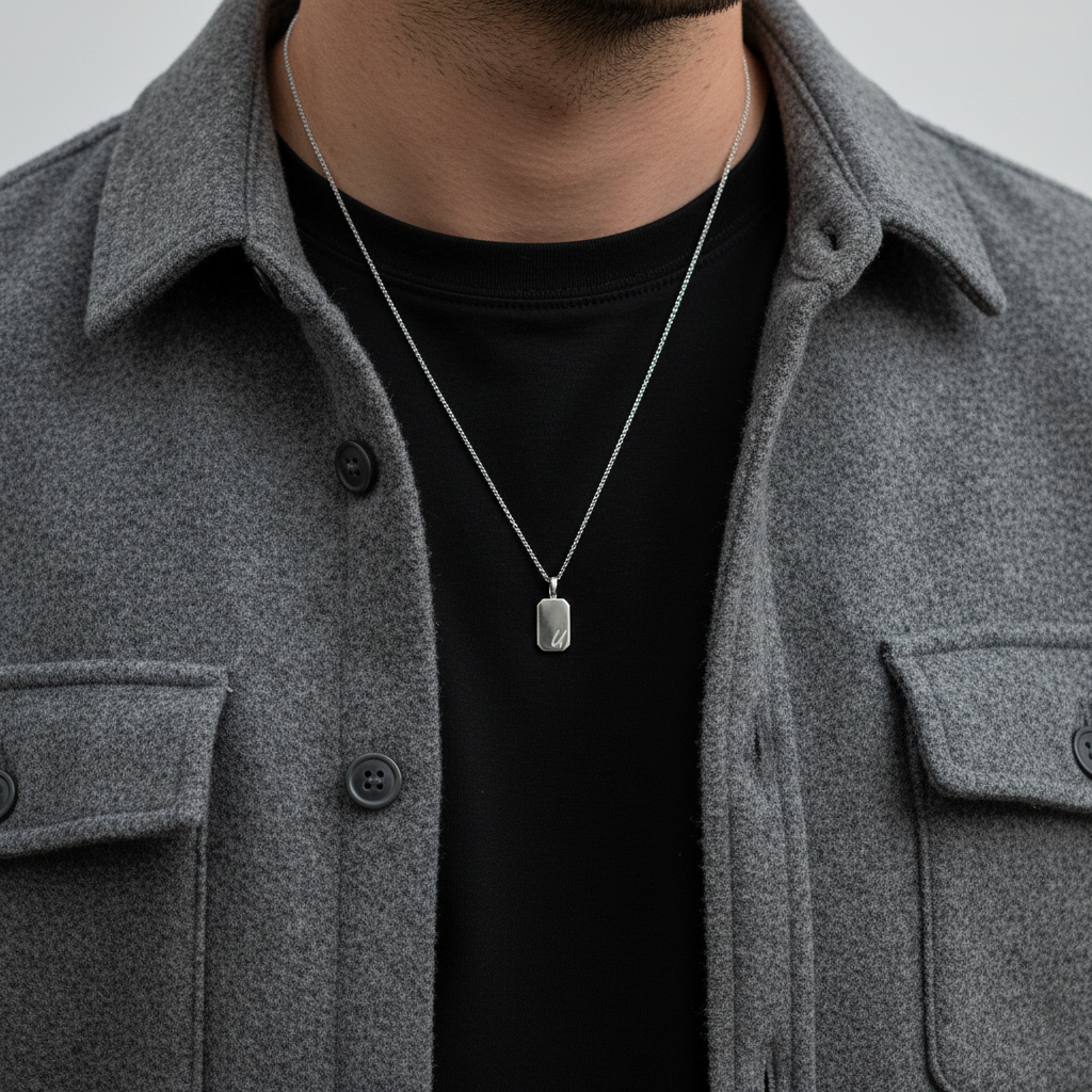 Harf Madalyon Kolye | Erkek