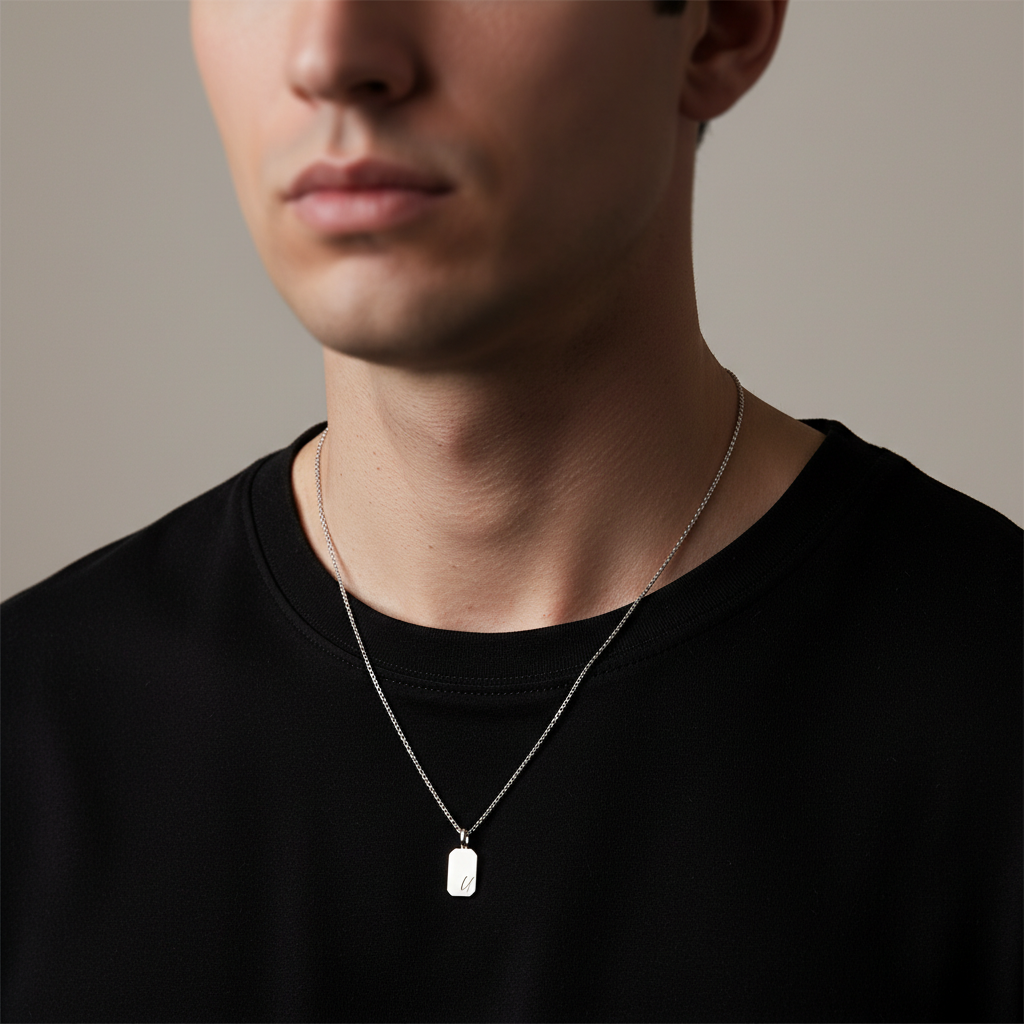 Harf Madalyon Kolye | Erkek