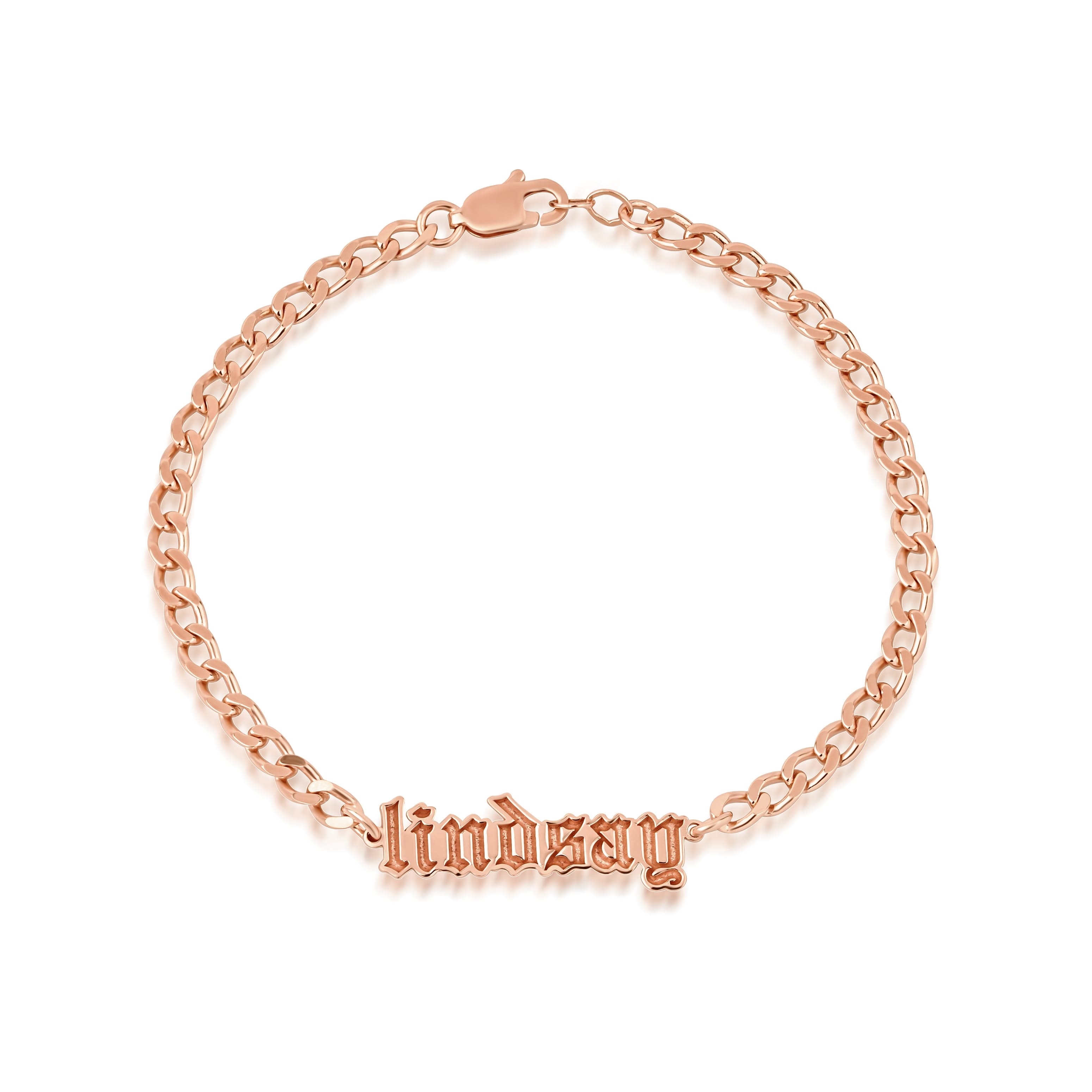 İsim Bileklik Curb Zincirli