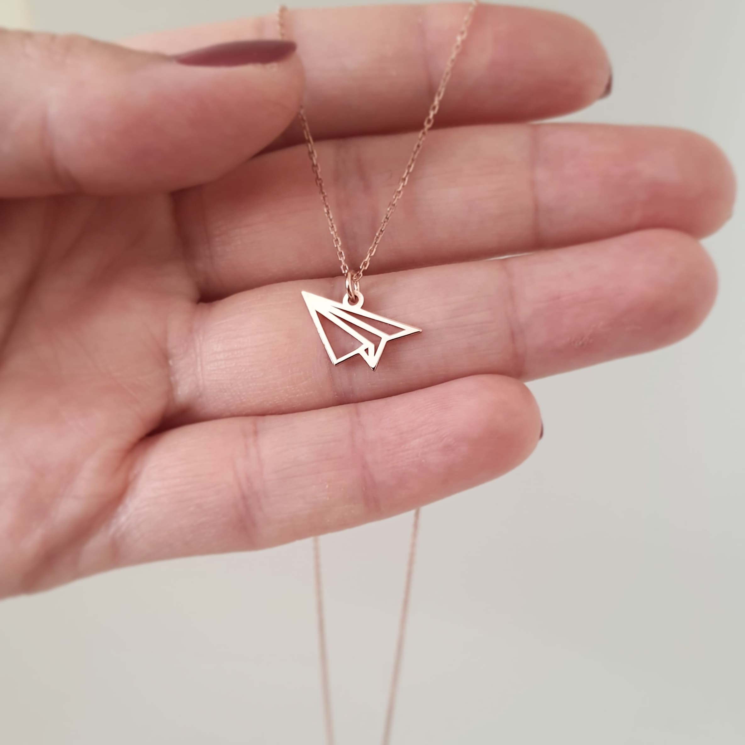 Origami Uçak Kolye